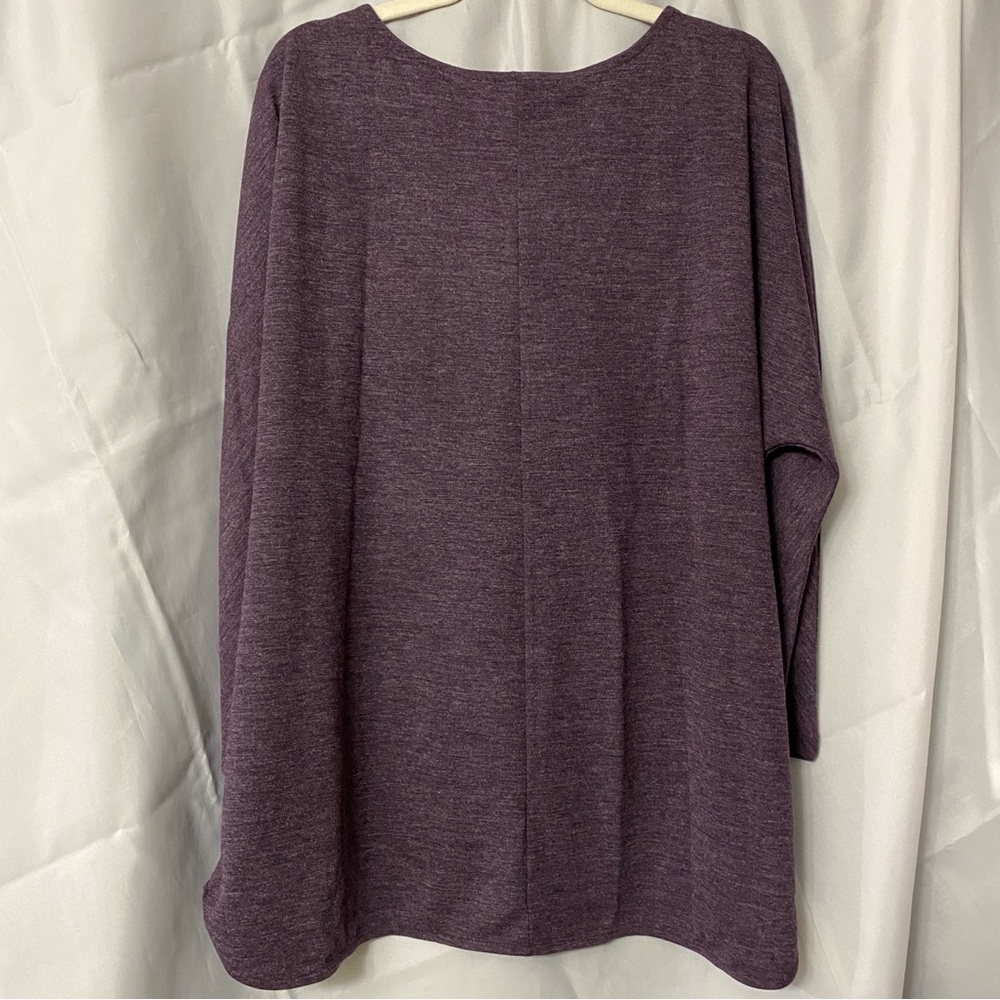 Workshop Republic 2X Plum Zip Front Tunic High Low Hem Stretch Top Plus - Picture 10 of 10